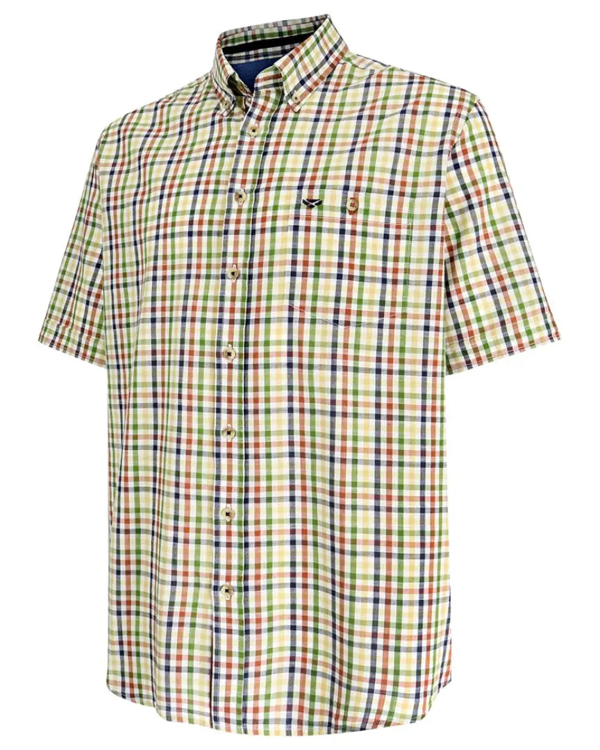 Short-sleeved checked shirt with colorful plaid from Hoggs Of Fife Aberdour Short Sleeve