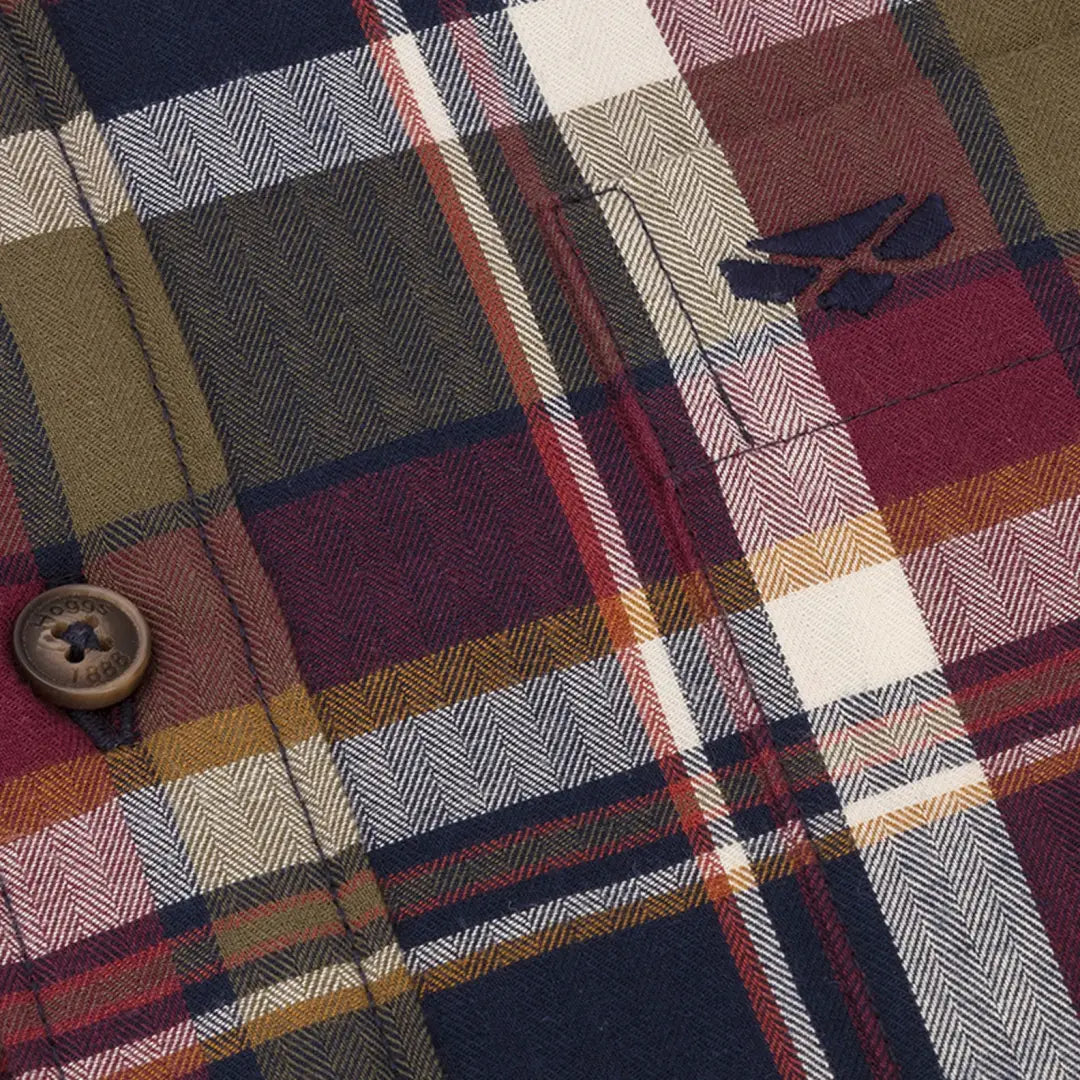 Plaid fabric with button on Hoggs of Fife Arran Micro Fleece Lined shirt