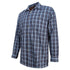 Blue and white plaid long-sleeve Fife Bark fleece lined shirt for cozy style