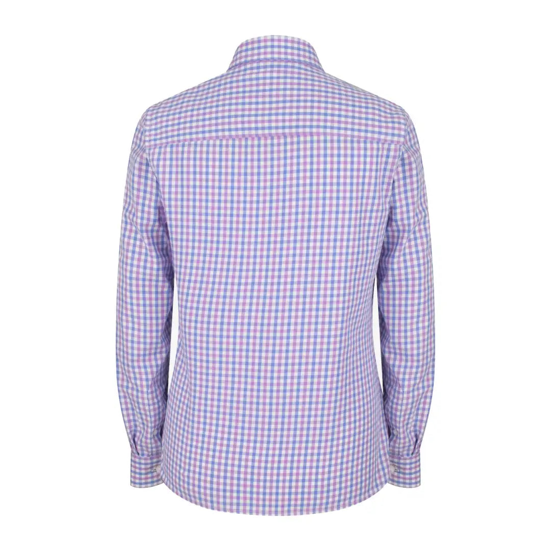 Checkered purple and pink Hoggs Of Fife Becky II Ladies Cotton Shirt for stylish wear