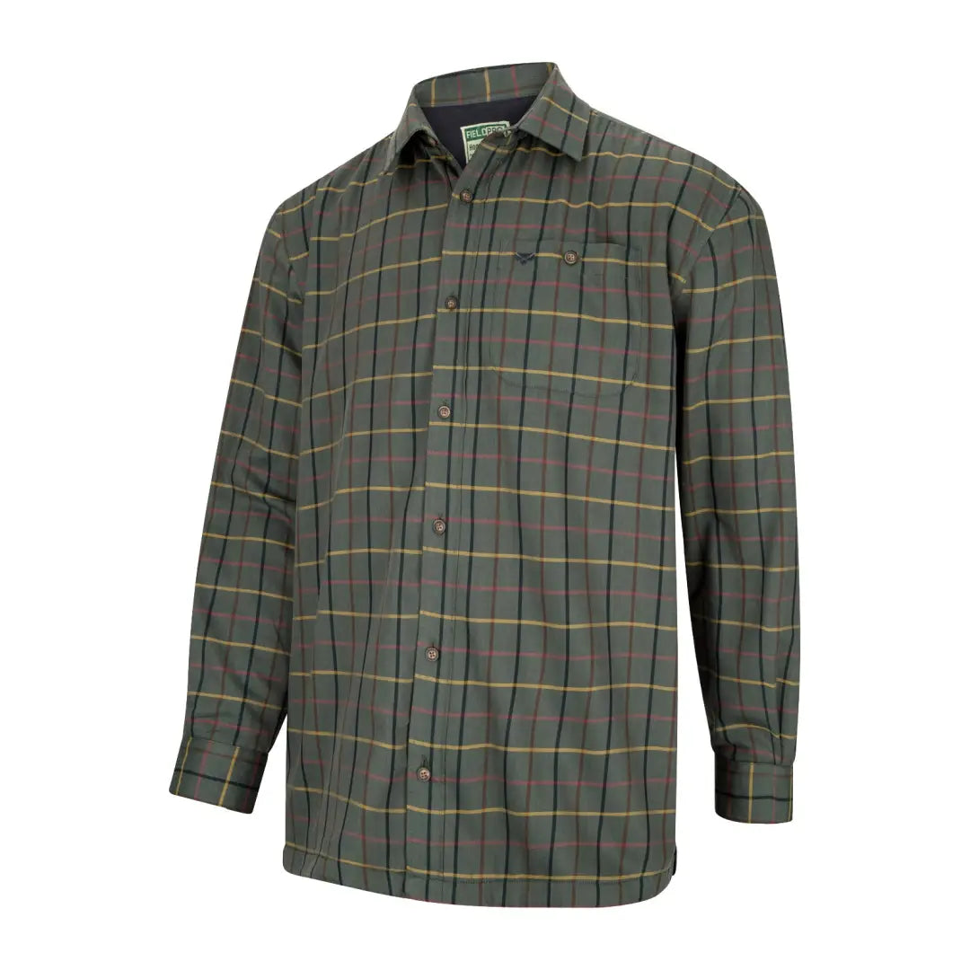 Plaid button-up Hoggs Of Fife Beech Lined Shirt with soft microfleece lining