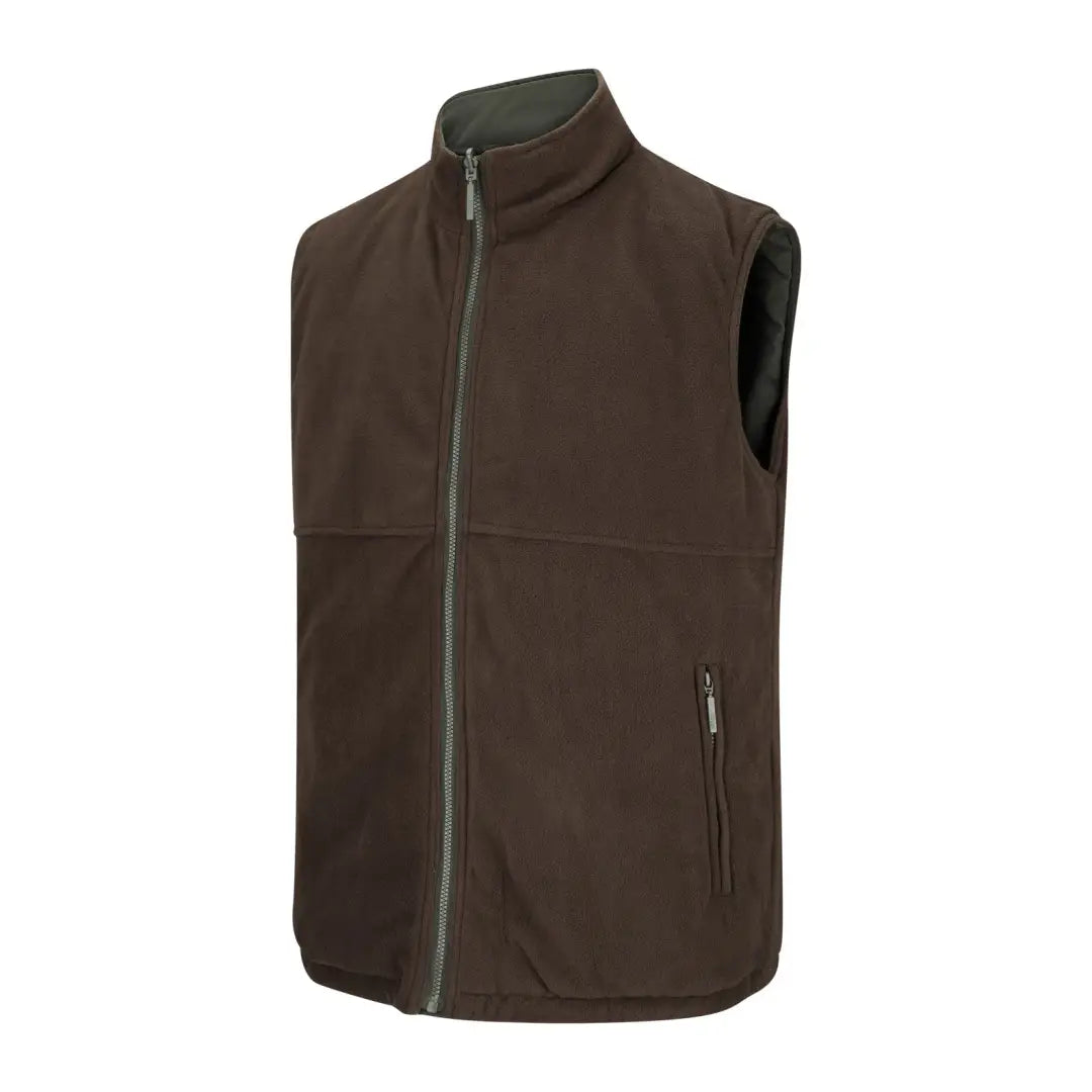 Brown fleece vest with zipper and pockets, perfect for the Hoggs Of Fife Breezer II Bodywarmer