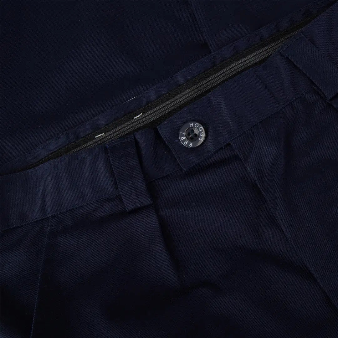 Dark blue Hoggs of Fife Bushwhacker Stretch Trousers with button closure