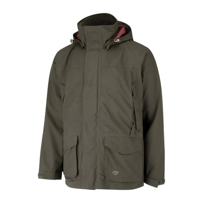 Olive green Hoggs Of Fife Culloden waterproof jacket with pockets for country clothing