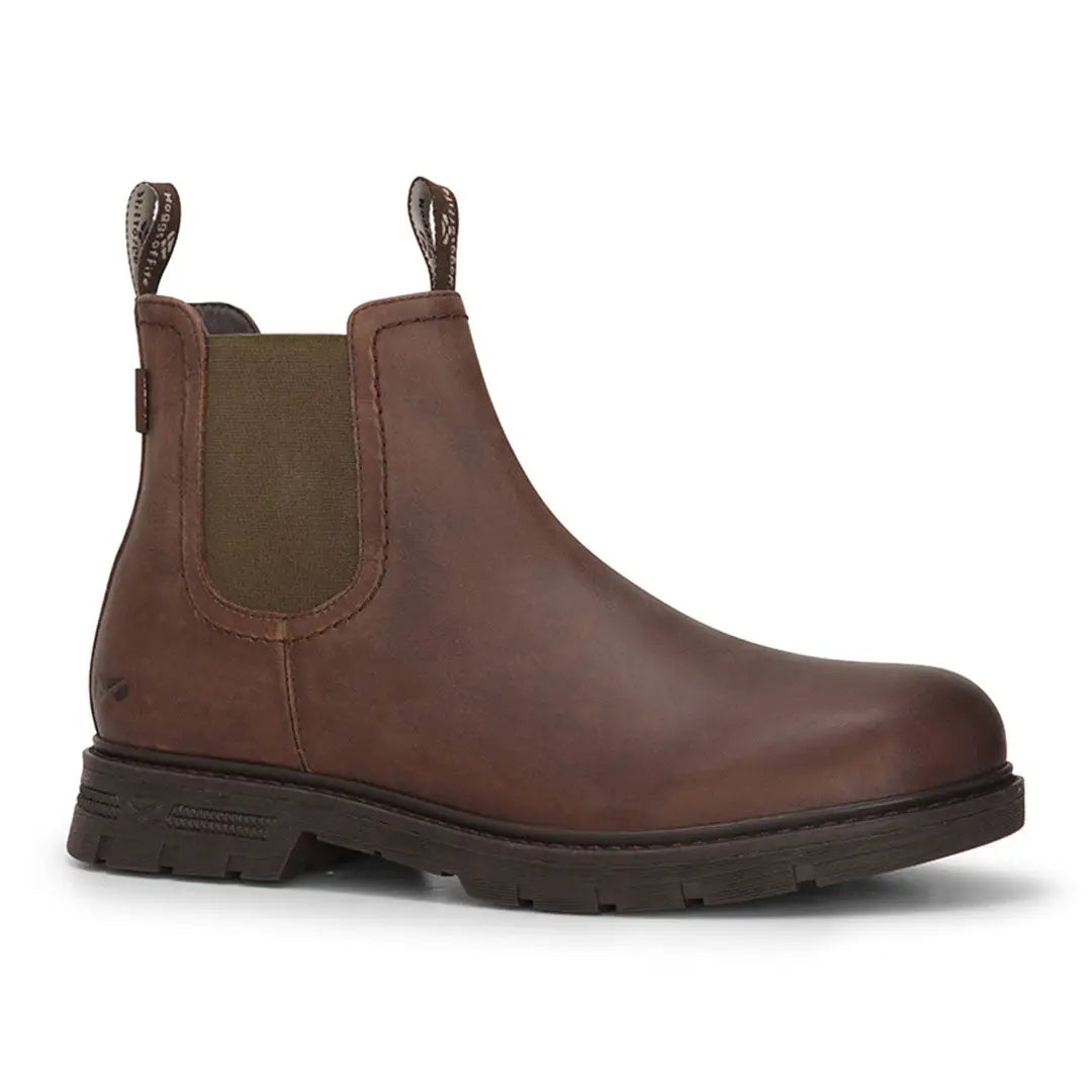 Brown leather Chelsea boot with chunky sole, perfect Fife Dalmeny Dealer style