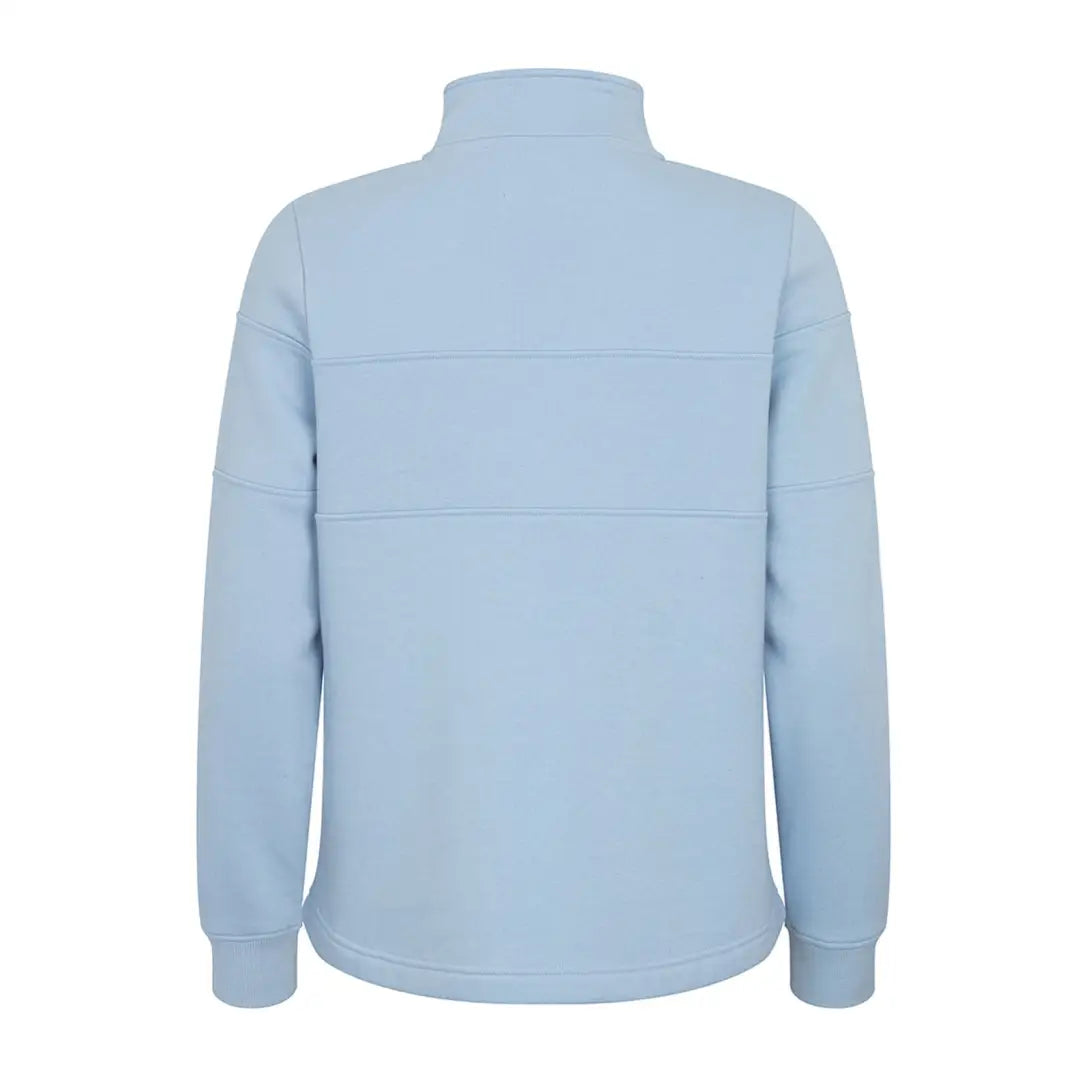 Light blue turtleneck with ribbed details in Hoggs of Fife Ladies 1/4 zip sweatshirt