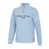 Light blue ladies quarter zip sweatshirt with HOGGS OF FIFE Est 1888 logo on chest