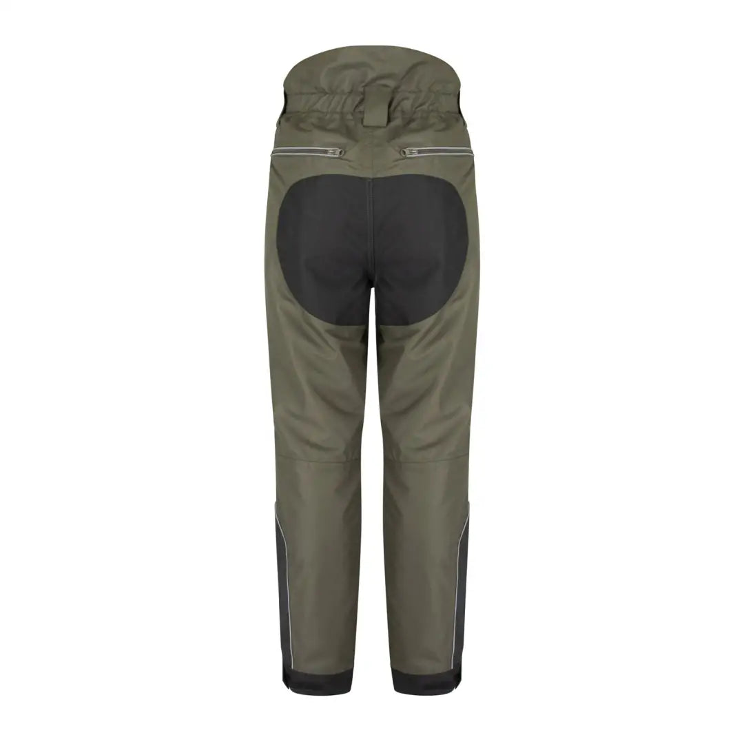 Olive green Hoggs Of Fife Field Tech waterproof trousers with reinforced knees and seat