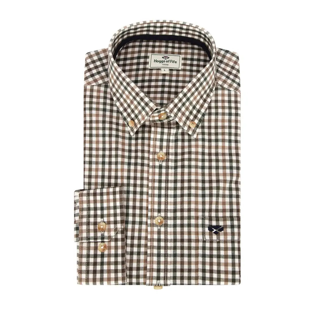 Checkered button-up shirt with logo from Fife Garvock Cotton Twill collection