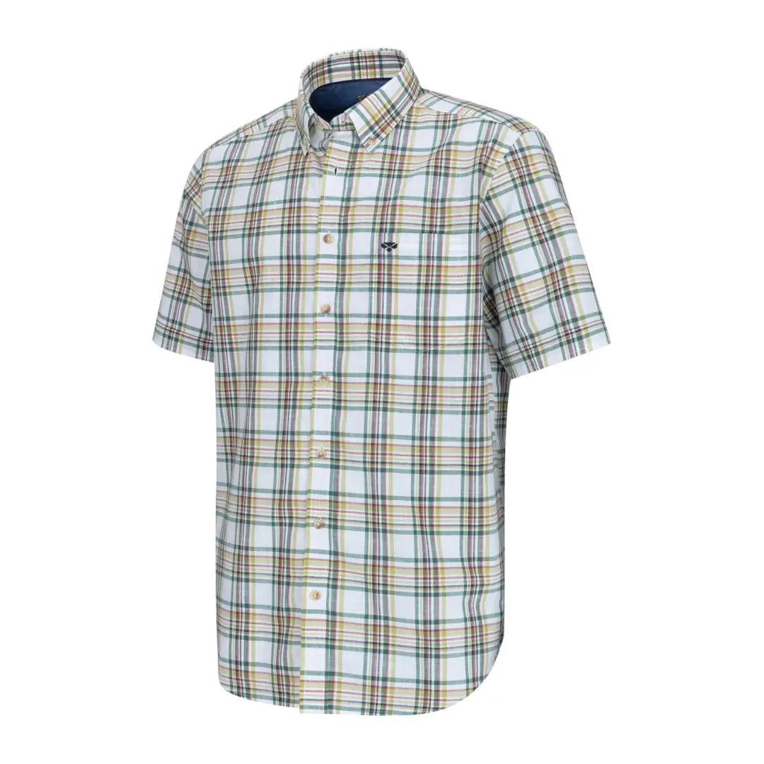 Short-sleeved plaid button-up collar shirt from Fife Girvan Short collection