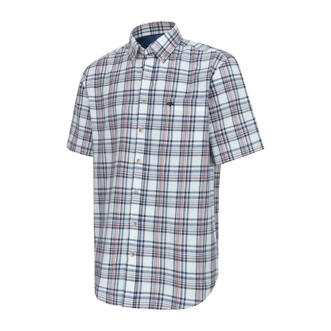 Stylish Fife Girvan Short Sleeve shirt with a plaid pattern and chest pocket