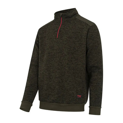 Dark green King II zip knit fleece with a chic pink zipper accent for style