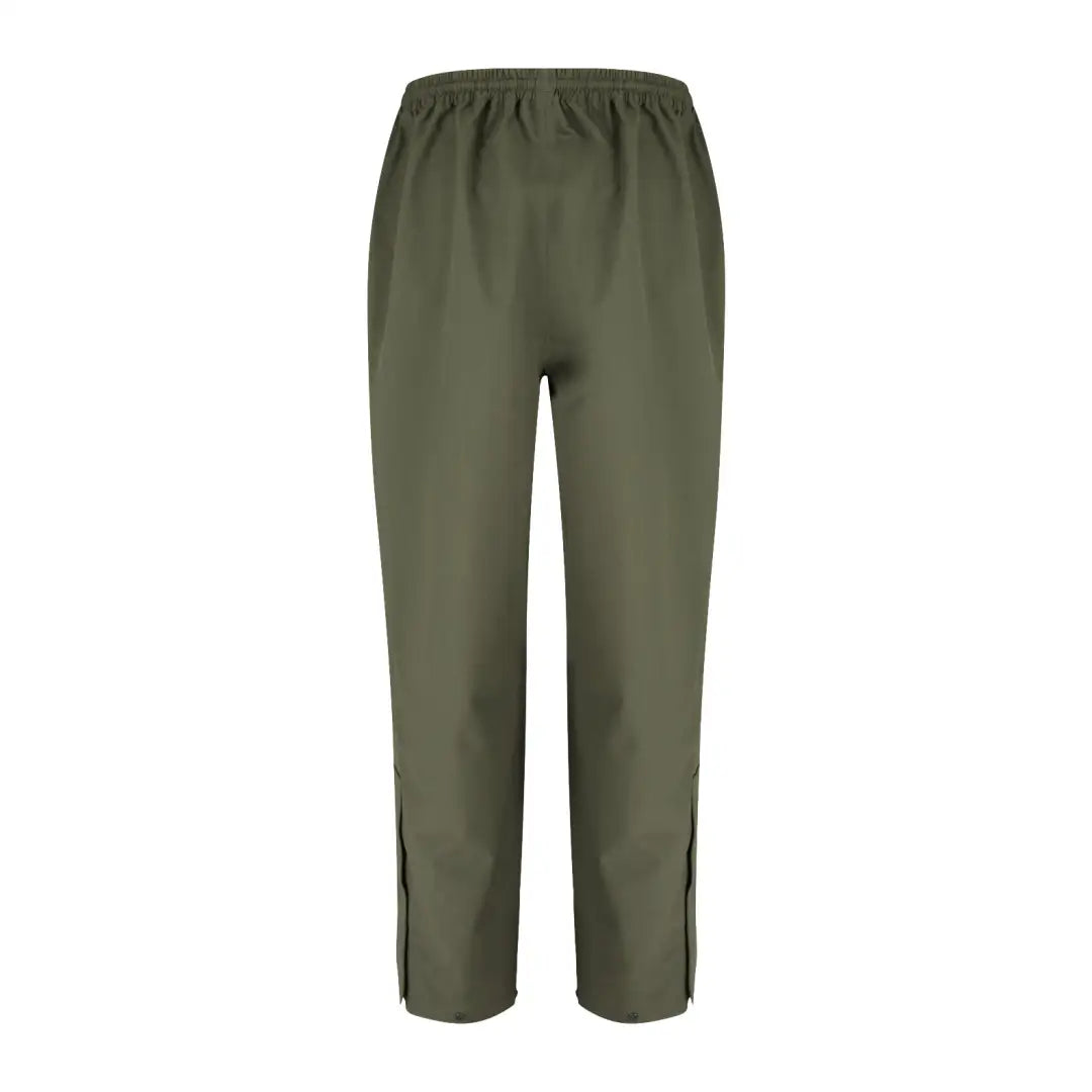 Olive green King II Waterproof Trousers with elasticated waist and ankle zips