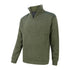 Olive green knit sweater, perfect windproof pullover from Hoggs Of Fife Hebrides Zip Neck