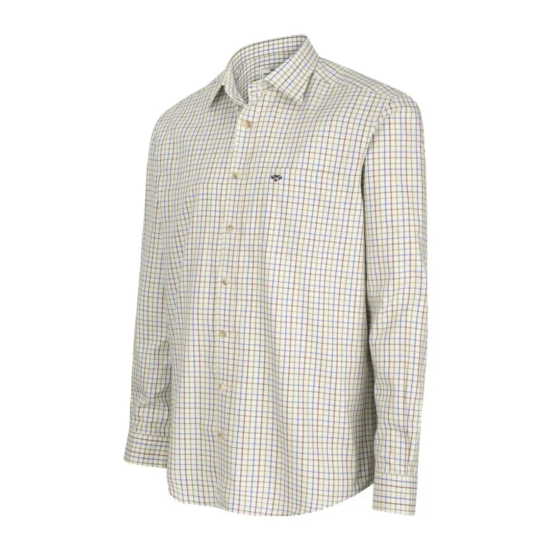 Long-sleeved Fife Inverness Tattersall shirt with logo on chest pocket