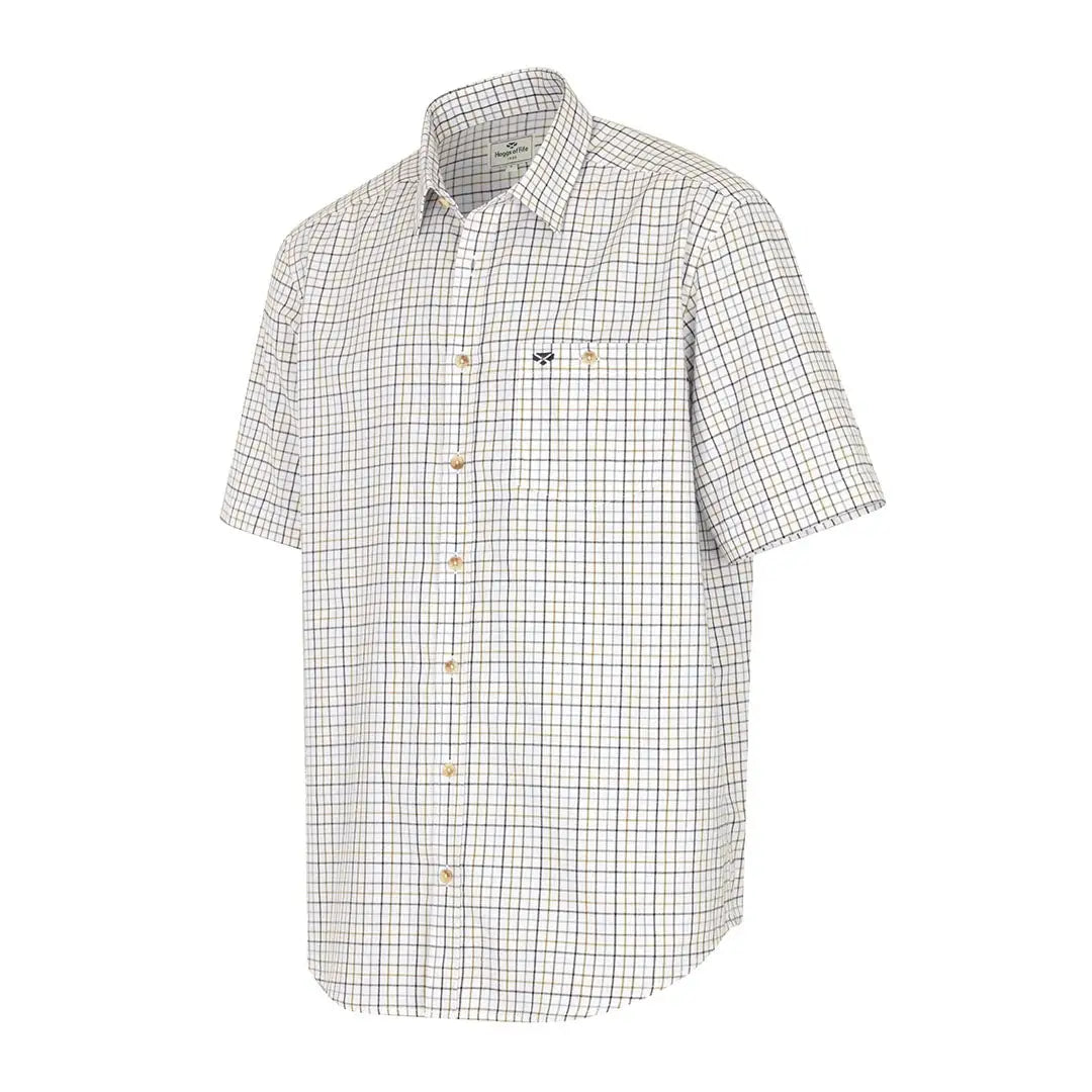 Short-sleeved button-up Hoggs Of Fife Kessock Tattersall Shirt in checkered pattern