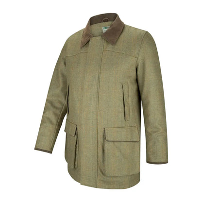 Olive green Hoggs of Fife Kinloch field coat with pockets and collar in trendy design