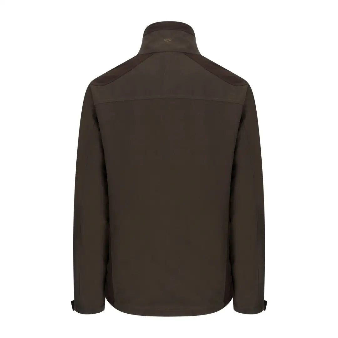 Dark brown Hoggs Of Fife Kinross II Field Jacket with high collar and zippered front