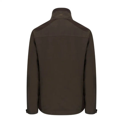 Dark brown Hoggs Of Fife Kinross II Field Jacket with high collar and zippered front