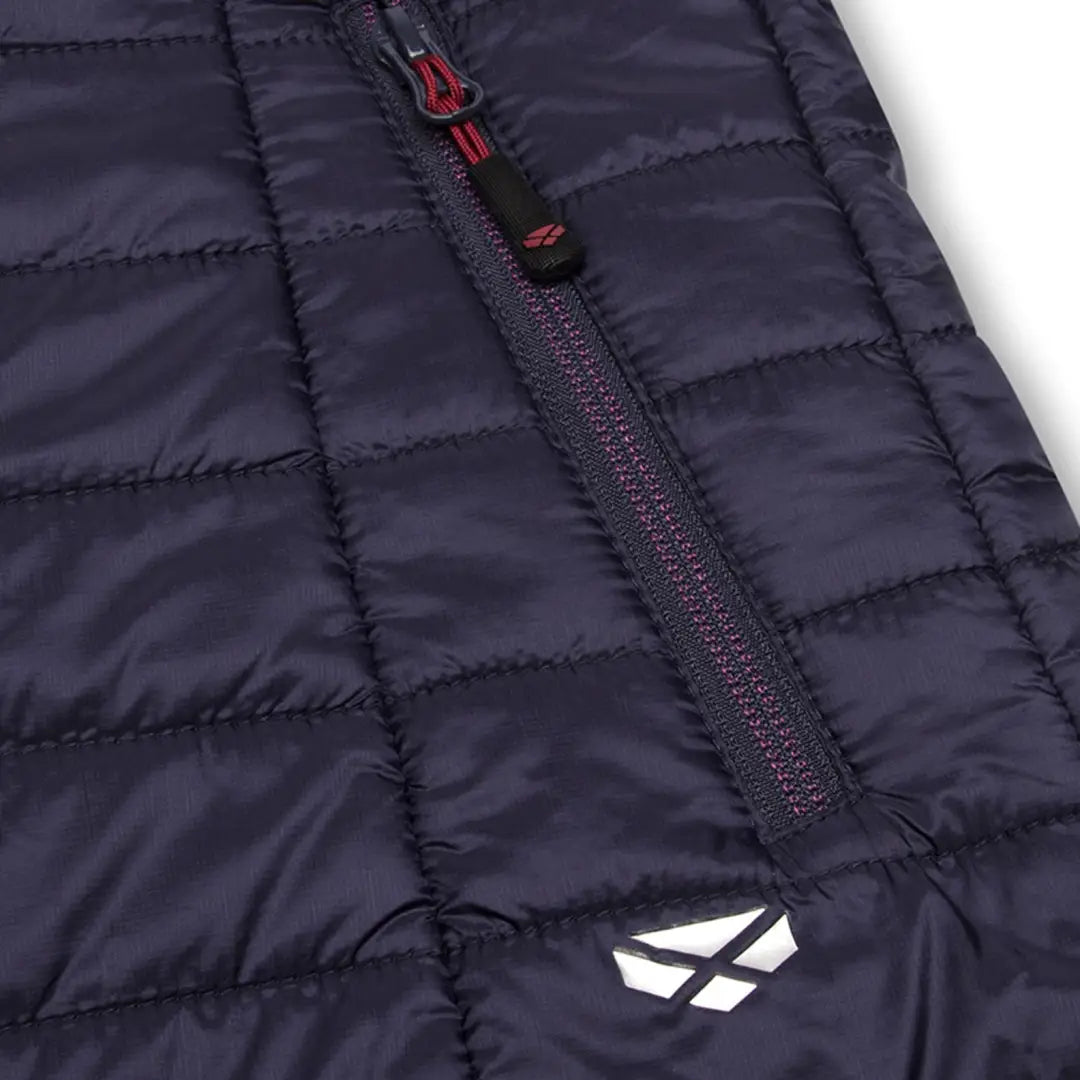 Quilted navy blue jacket with zipper, perfect for country clothing and outdoor adventures