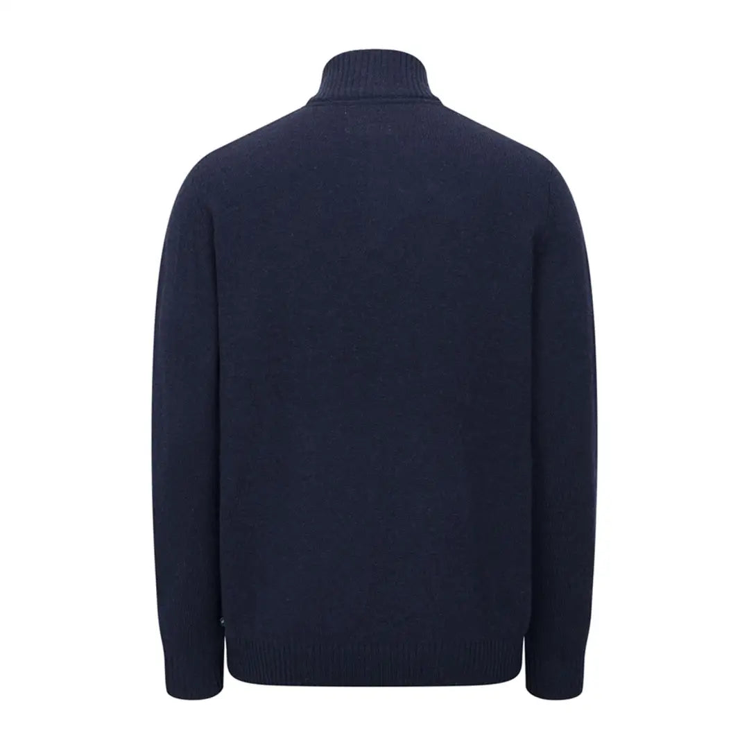 Navy blue turtleneck sweater from Hoggs of Fife Lothian II zip neck pullover, a modern classic