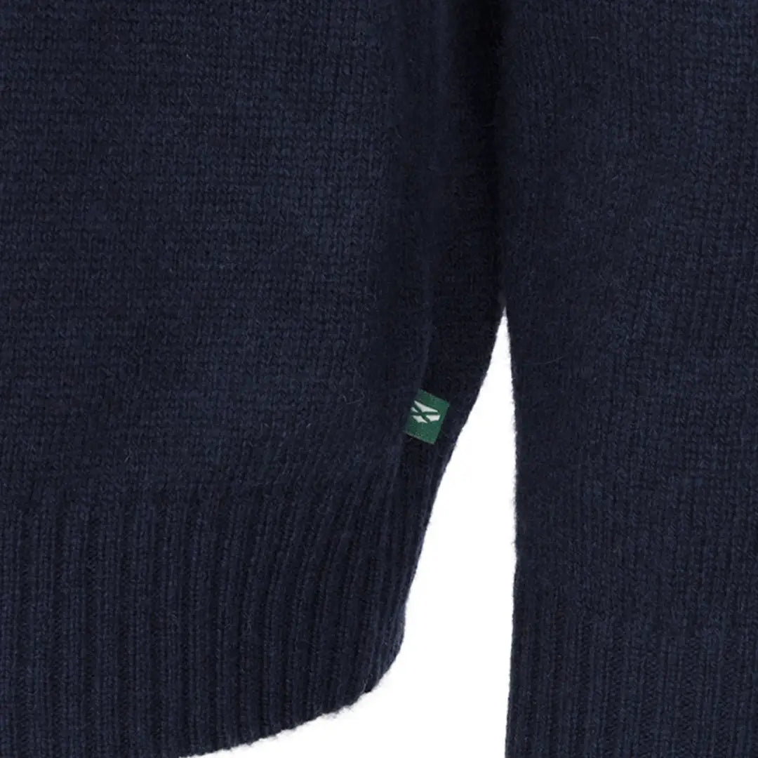 Navy blue Hoggs of Fife Lothian II zip neck pullover with small green tag