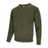 Olive green knit crew neck sweater from Hoggs Of Fife Melrose V-Neck Hunting Pullover