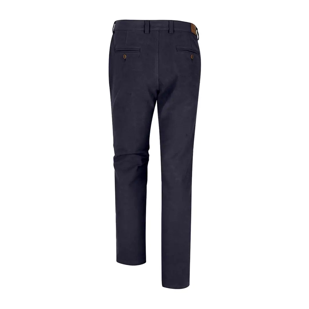 Navy blue slim fit Hoggs of Fife Monarch II Moleskin Trousers with back pockets