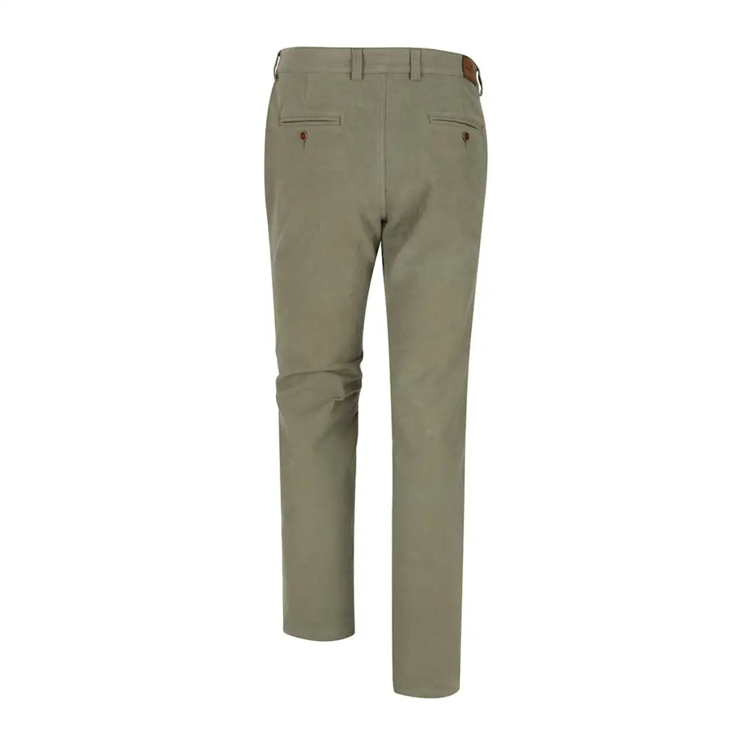 Khaki HOGGS of Fife Monarch II Moleskin Trousers with back pockets in iconic moleskin fabric