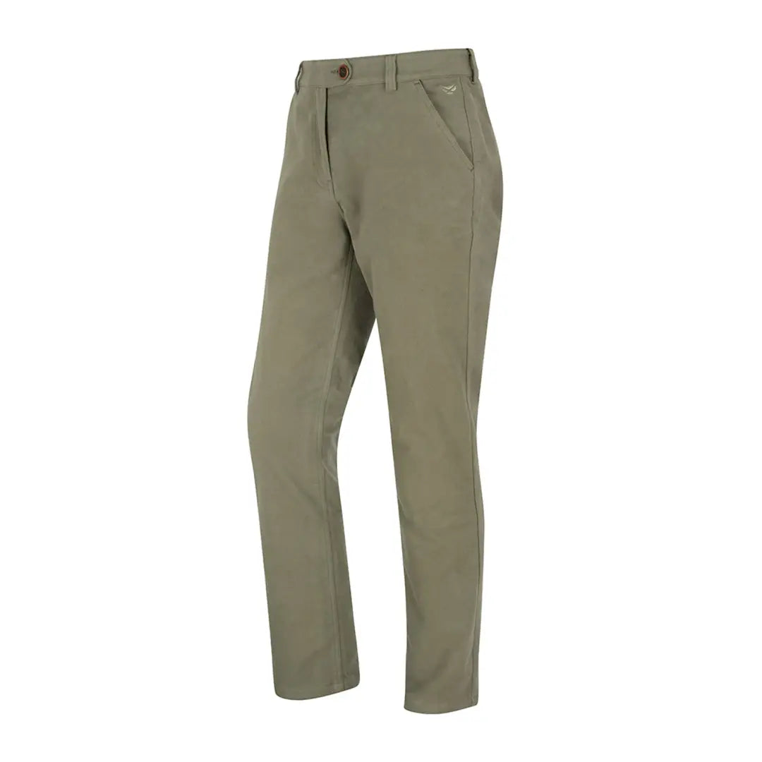 Khaki casual straight leg chinos in iconic moleskin from Hoggs of Fife Monarch II