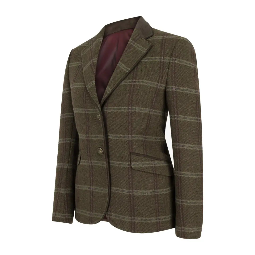 Olive green plaid Hacking Jacket from Hoggs Of Fife Musselburgh Ladies collection