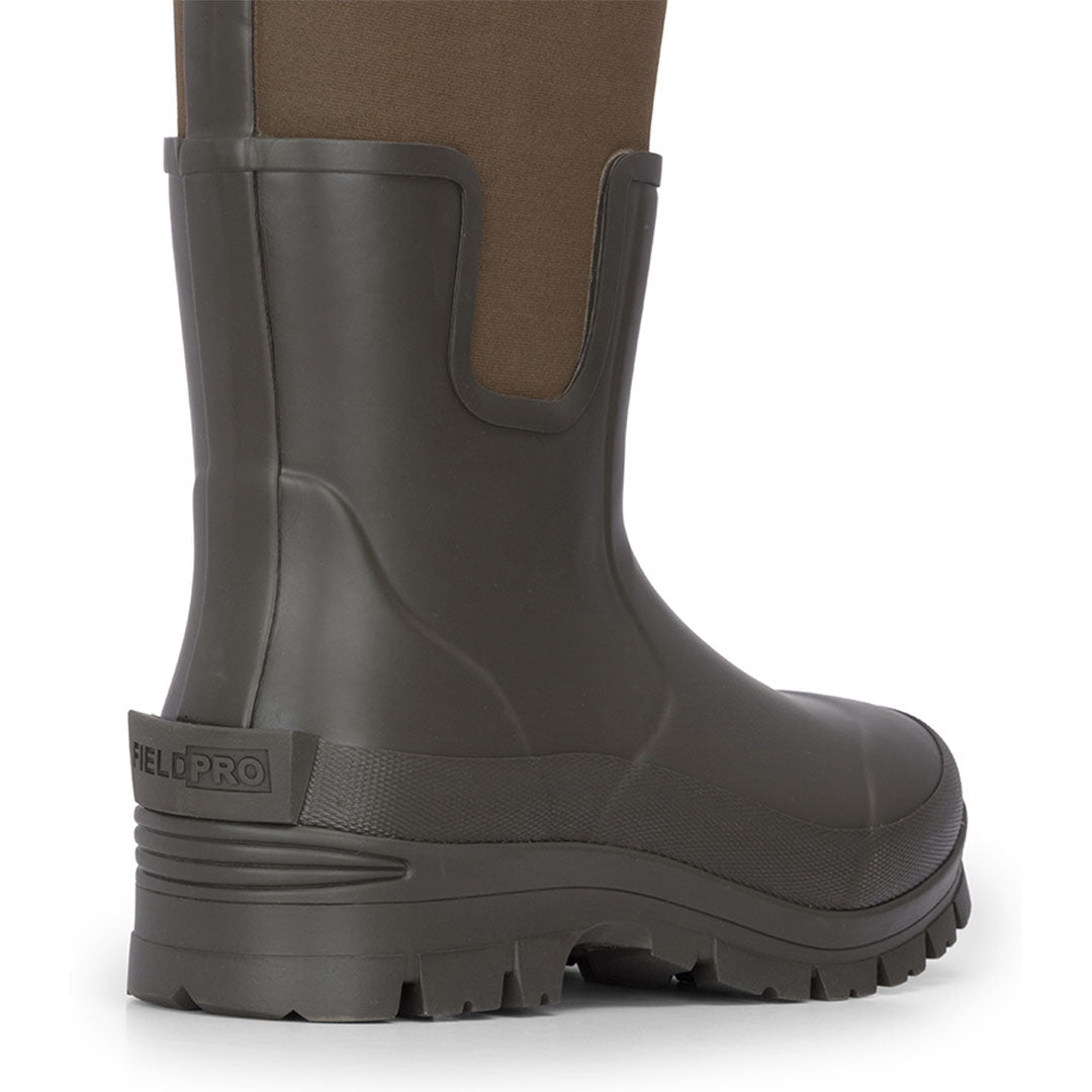 Olive green rubber boot from the Fife Newport Neoprene 5mm Wellingtons collection