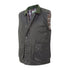 Dark green Hoggs Of Fife padded waxed waistcoat with pockets and plaid lining