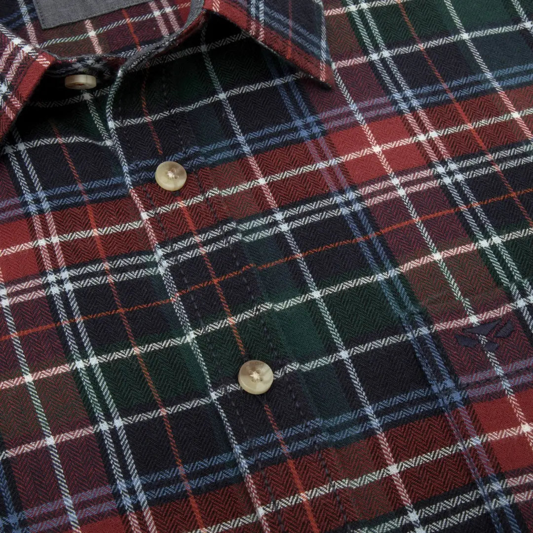 Plaid flannel shirt with button-up collar from Hoggs Of Fife Pitlochry Flannel Check