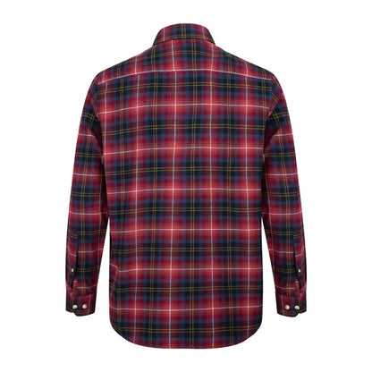 Plaid flannel Hoggs of Fife Pitmedden Shirt in red, green, and blue for country clothing