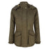 Olive green Hoggs of Fife Rannoch ladies hunting jacket with pockets and high collar