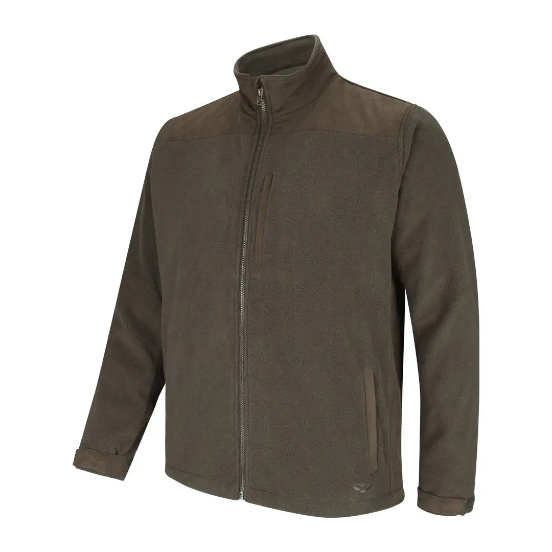 Dark olive green Hoggs of Fife Ravenscraig Waterproof Fleece Jacket with stand-up collar