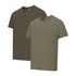 Two olive green crew neck t-shirts from Hoggs Of Fife for country clothing lovers