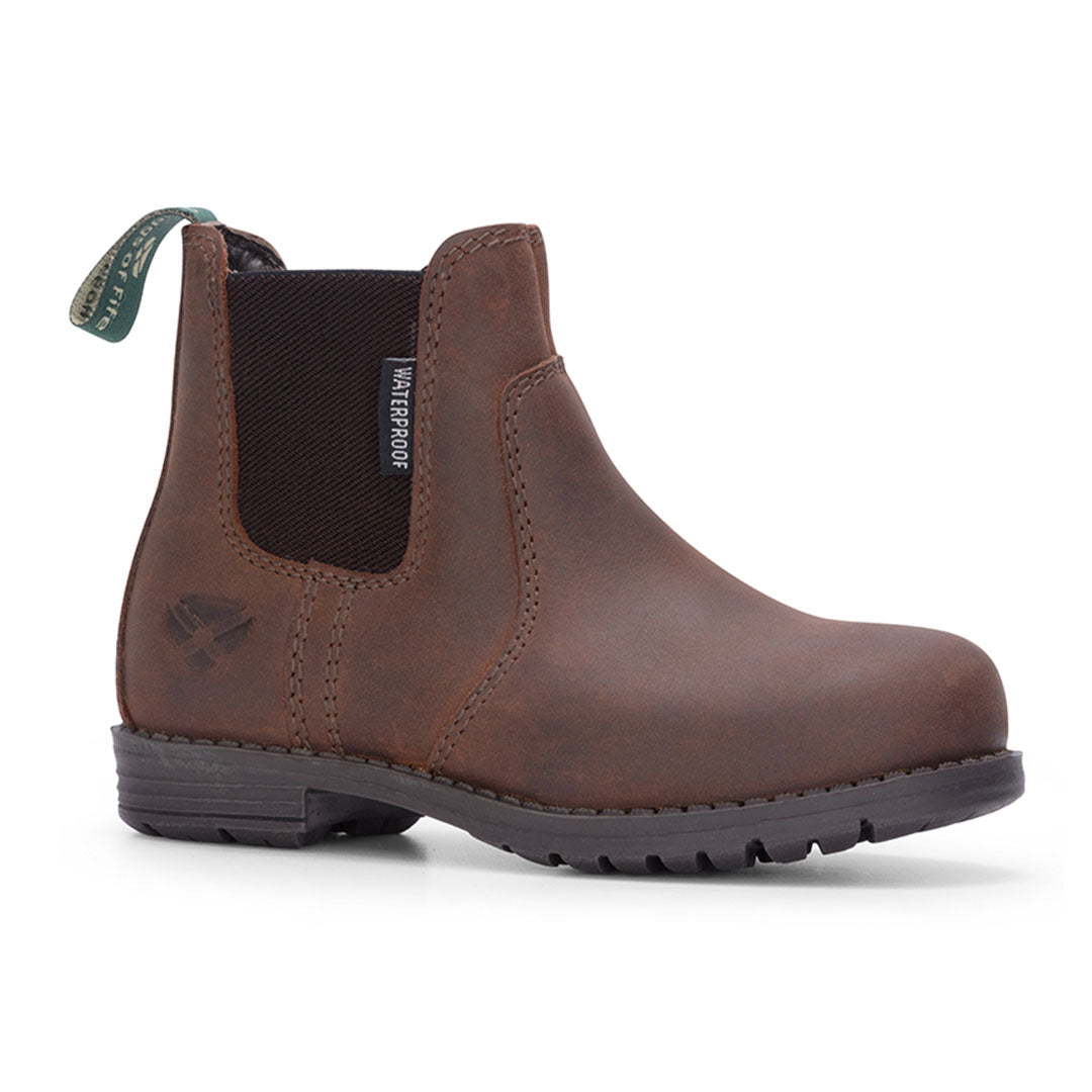 Brown leather Chelsea boot from Hoggs of Fife, perfect for country clothing and outdoor activities