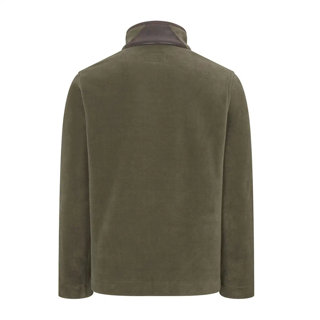 Olive green zip fleece jacket with high collar from Hoggs of Fife for country clothing