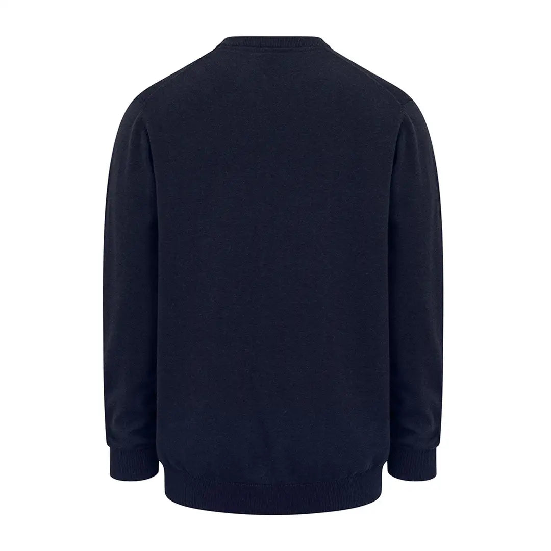 Navy blue Hoggs of Fife Stirling II Pullover in original Stirling cotton, great for layering