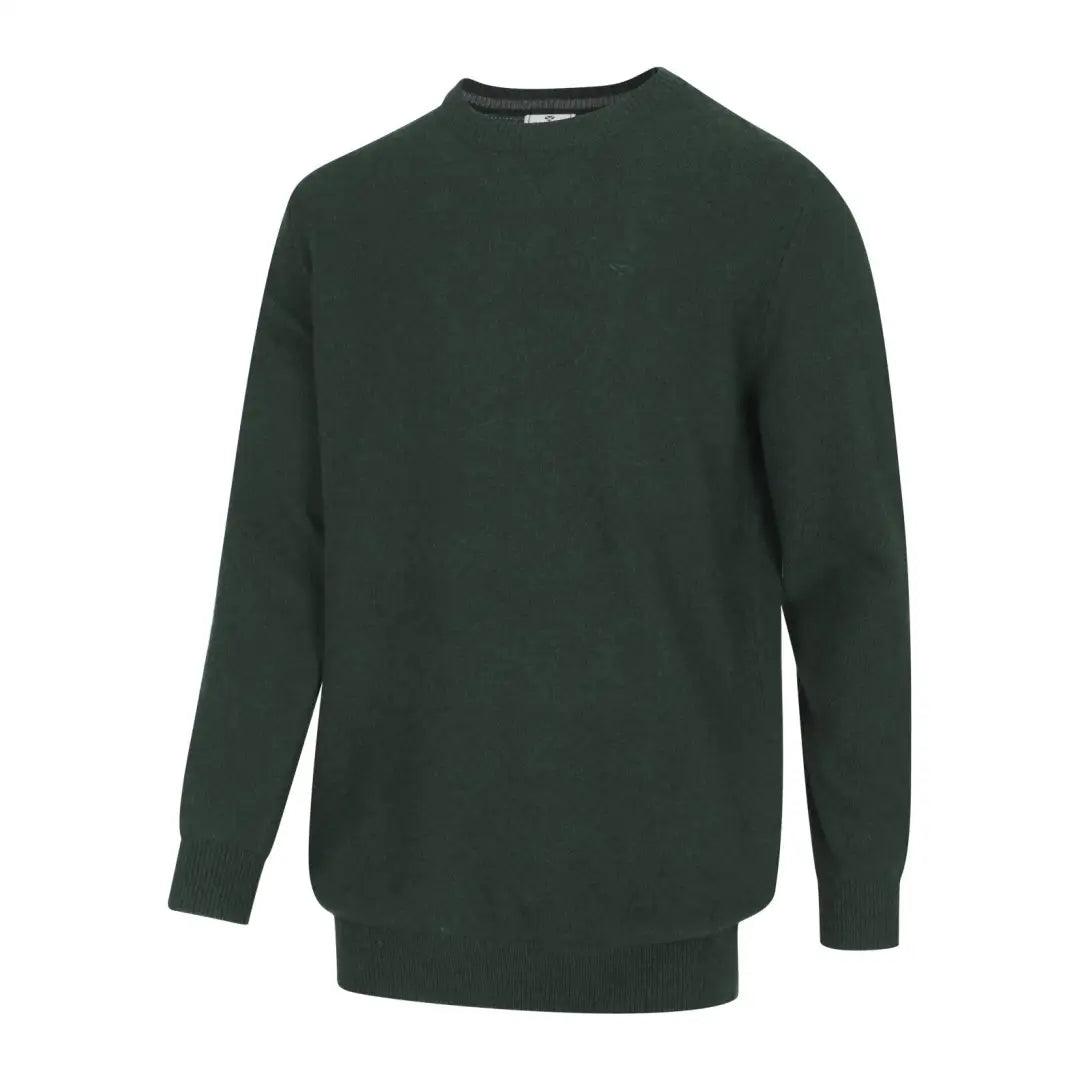 Dark green crew neck sweater from Hoggs of Fife Stonehaven Crew for cozy style