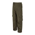 Olive green Fife Struther Junior Waterproof Trousers with two jetted pockets and relaxed fit