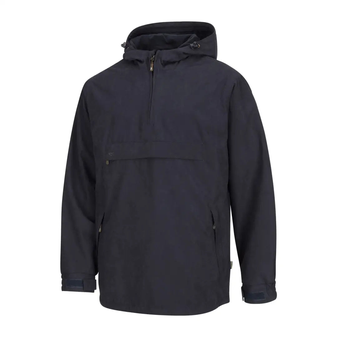 Navy blue half-zip hooded jacket from Hoggs Of Fife Struther Waterproof Field collection