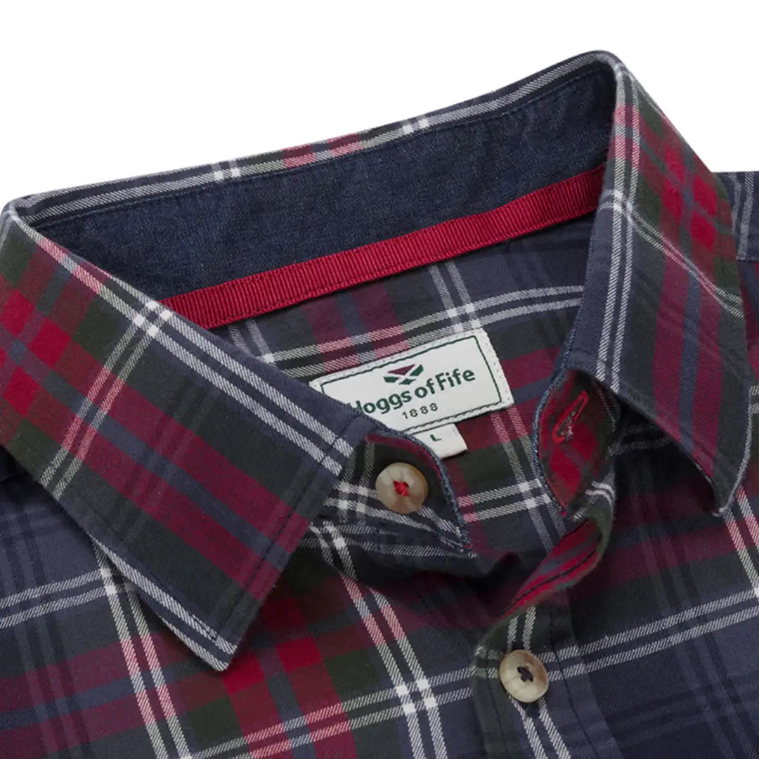 Plaid button-up collar of Hoggs of Fife Taransay Cotton Shirt for country clothing