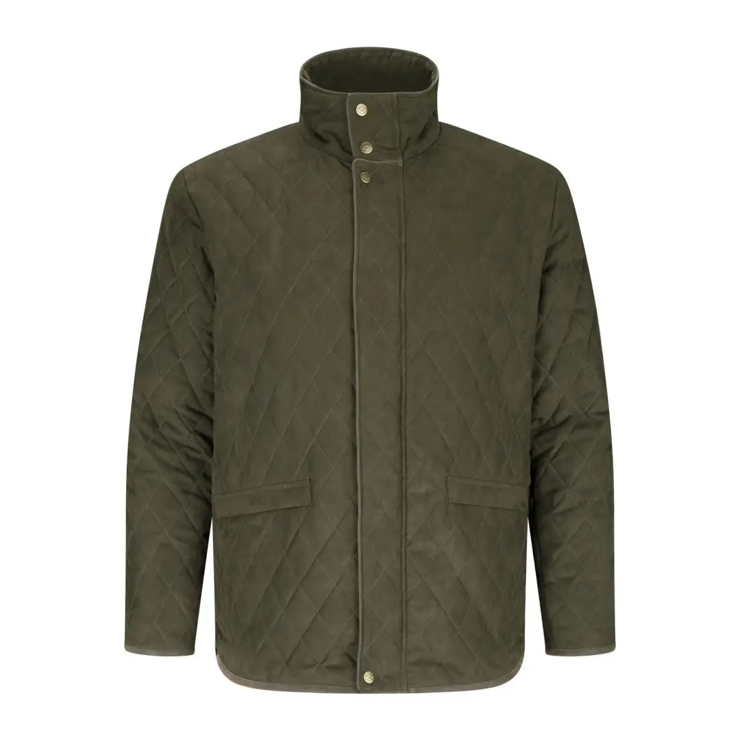 Dark green Fife Thornhill Quilted Jacket with high collar and front pockets