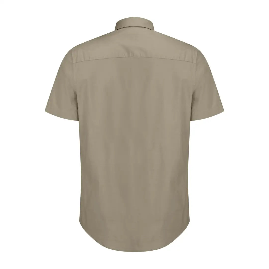 Short sleeve beige button-up shirt from Hoggs of Fife Tolsta collection