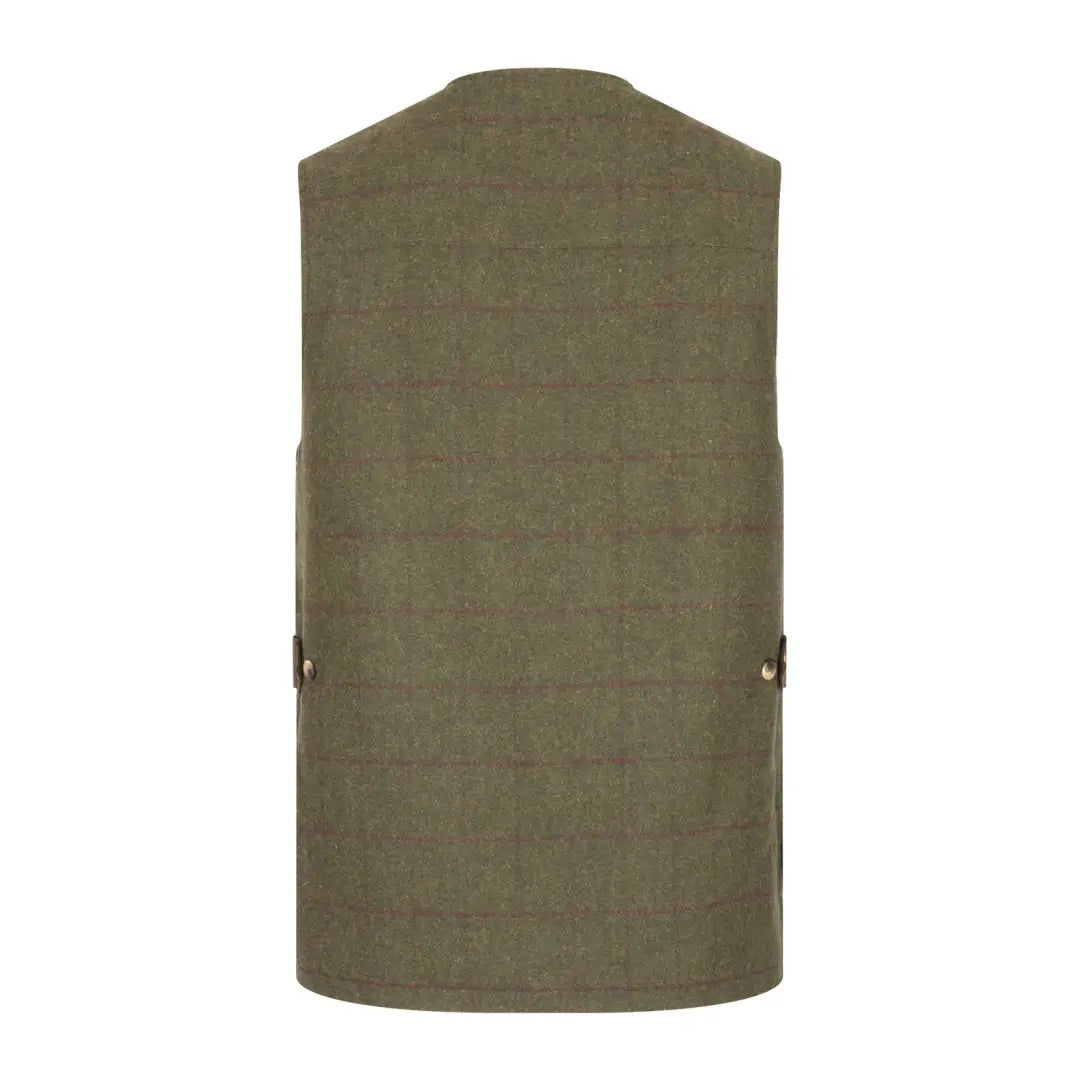 Olive green utility vest with pockets from Hoggs of Fife Tummel Tweed Field collection