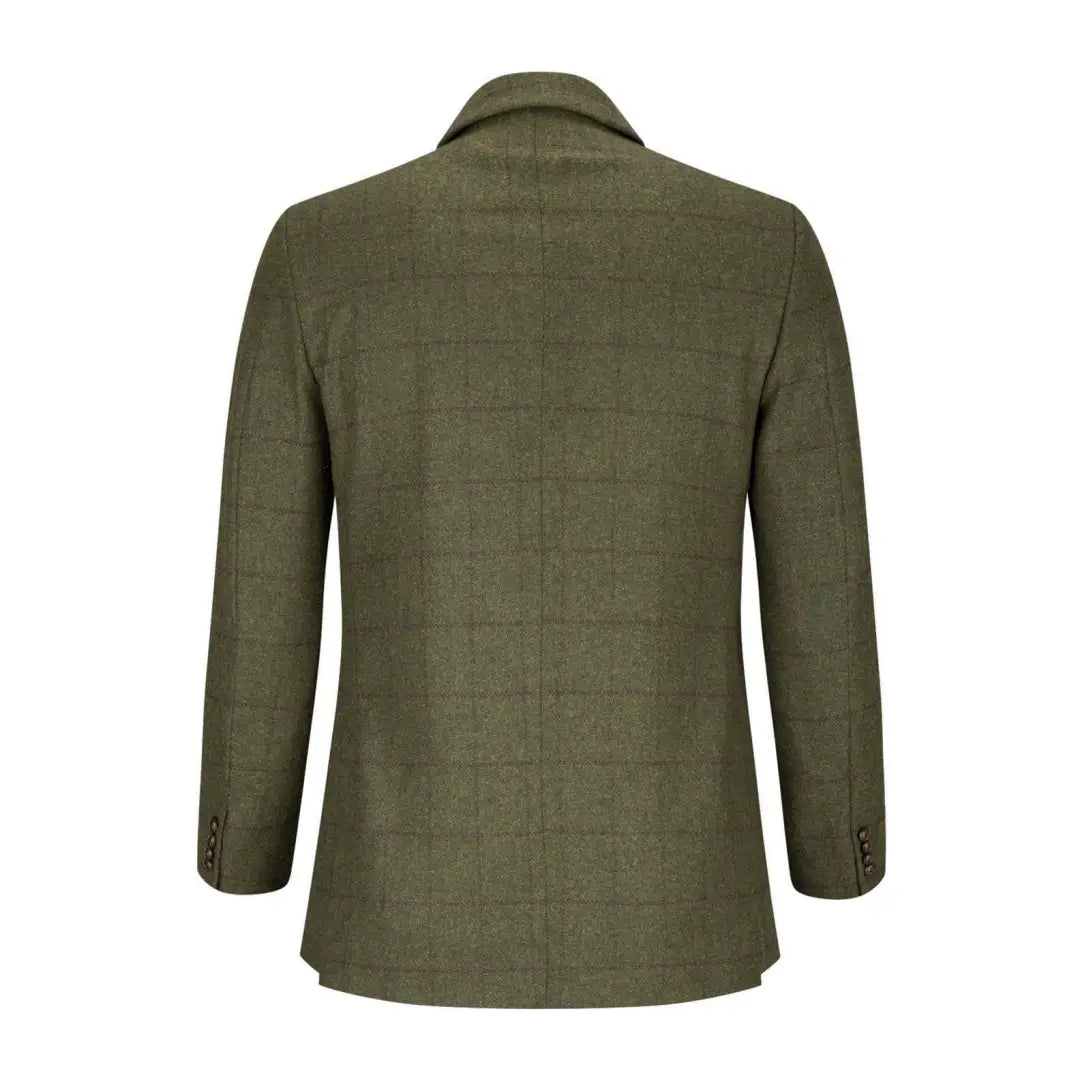 Olive green Hoggs Of Fife Tummel Tweed Sports Jacket with subtle grid pattern