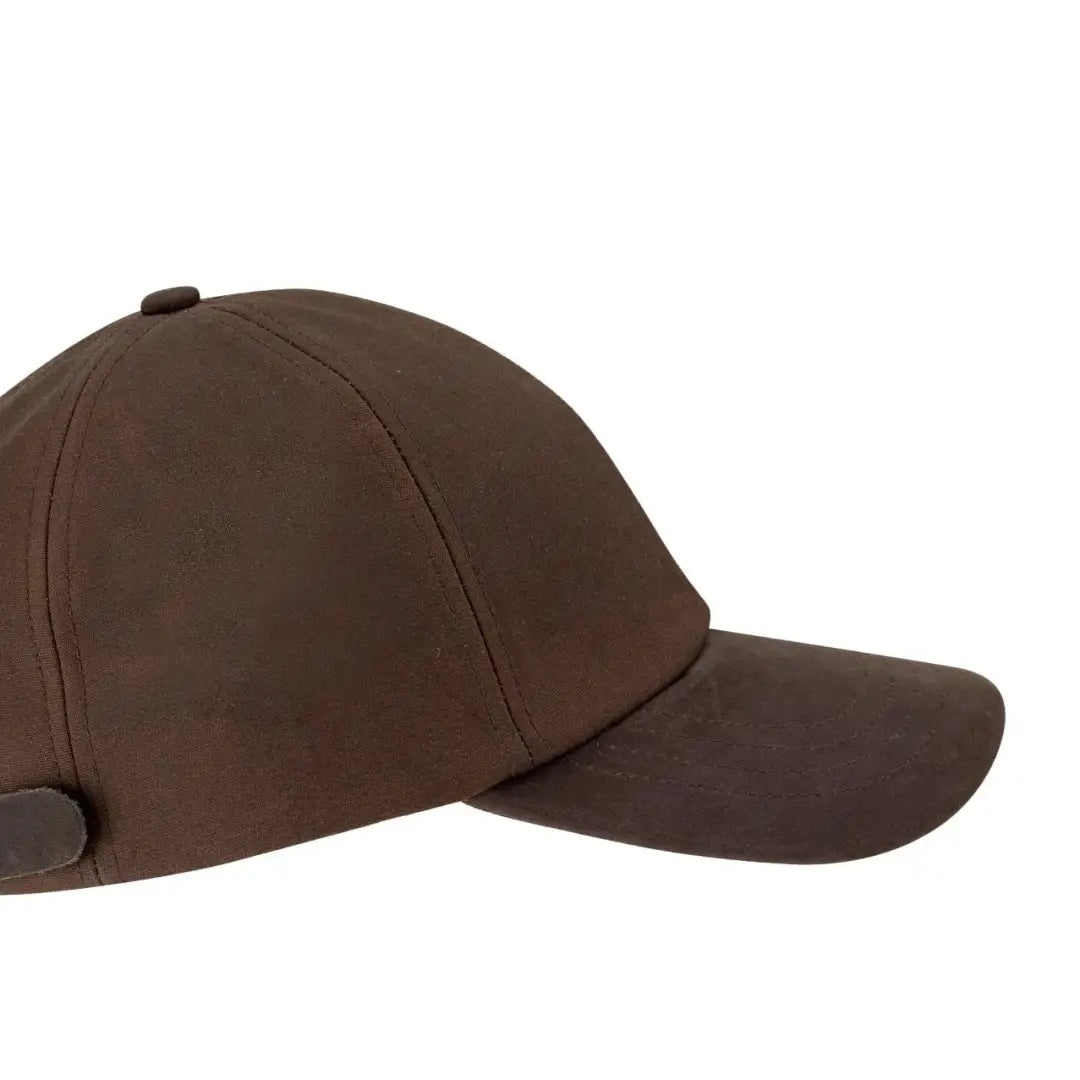 Brown curved brim cap from Hoggs Of Fife, perfect for your waxed baseball style